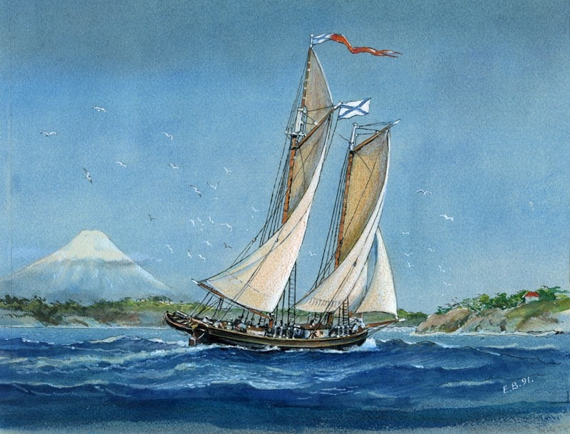 Шхуна «Хэда». Рис. Е. Войшвилло