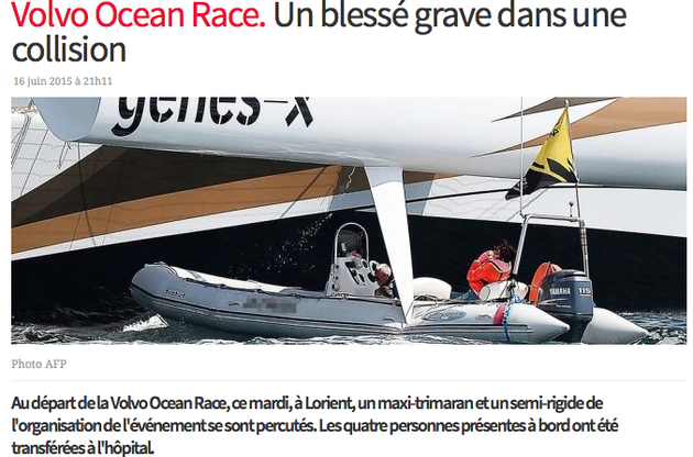 Volvo Ocean Race. Авария перед стартом