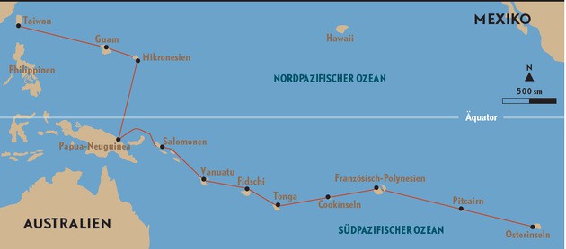 Предполагаемый маршрут путешественников