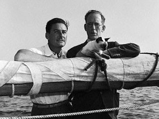 Флинн с отцом на борту яхты Zaca