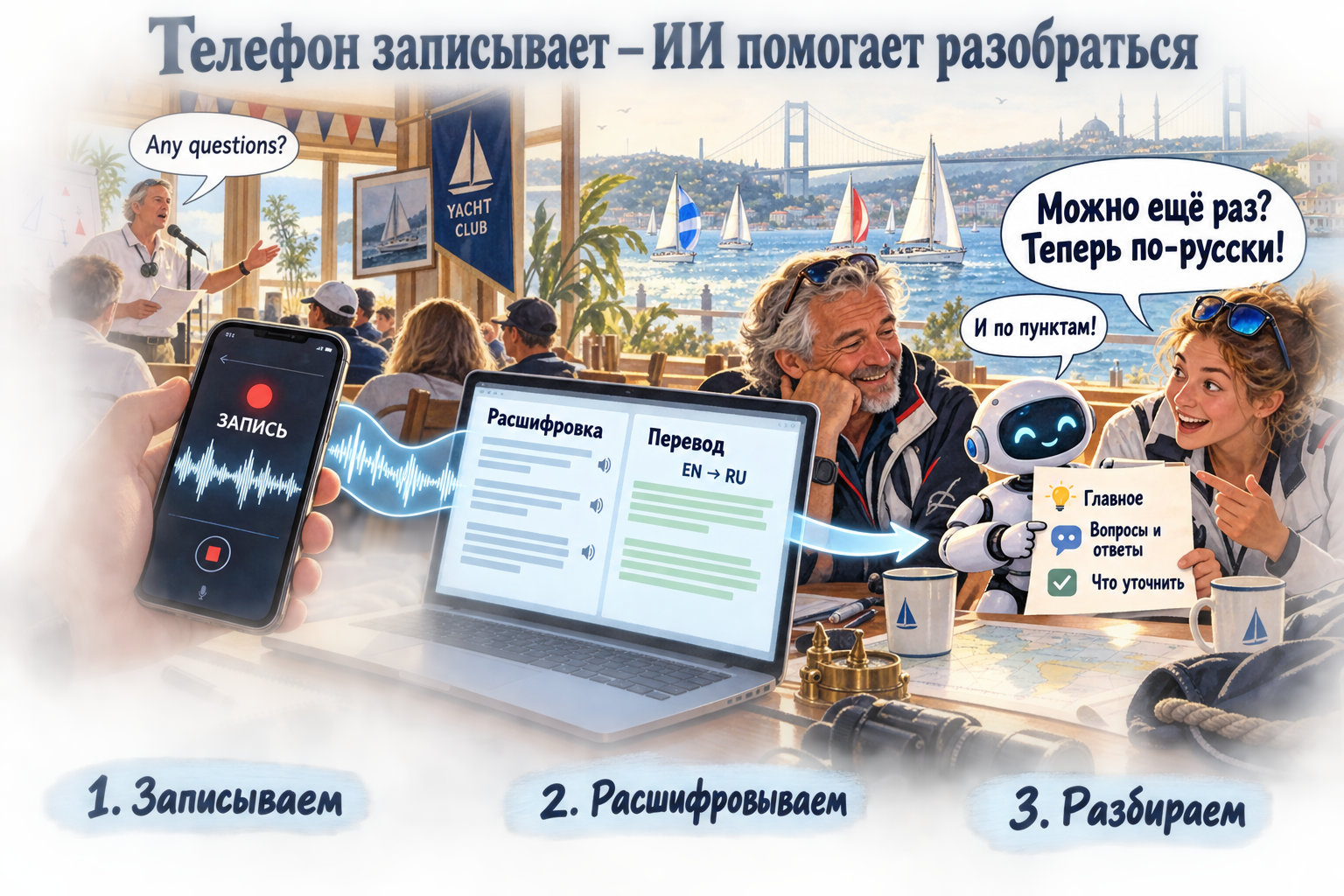 Разбор записи брифинга с ИИ